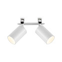 Deko-Light Projecteur encastr� CAN TILT ROUND DOUBLE � 2 flammes, rond, pivotant � la cardan GU10 IP20, blanche