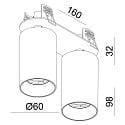 Deko-Light Projecteur encastr� CAN TILT ROUND DOUBLE � 2 flammes, rond, pivotant � la cardan GU10 IP20, noir