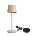 battery table lamp BUNDLE CANIS MINI set of 1, with charger IP65, beige, mat dimmable