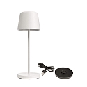 Lampe de table � accu BUNDLE CANIS MINI lot de 1, avec chargeur IP65, mat, blanche gradable
