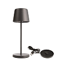 Lampe de table � accu BUNDLE CANIS MINI lot de 1, avec chargeur IP65, gris fonc�, mat gradable