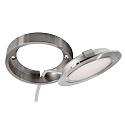 LED furniture luminaire BAHAM I, IP20, 12V DC, 2.5W 3000K 240lm 110�, cRi >90, brushed silver, with mini AMP connector