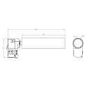 Deko-Light Projecteur triphas� SLIM cylindrique, r�glable, UGR < 19 IP20, noir profond gradable