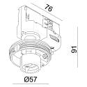 Deko-Light Projecteur triphas� CAN BASE MIX'N MATCH 1/3 sans abat-jour, pivotant � la cardan GU10 IP20, noir