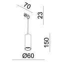 Deko-Light Luminaire � suspension monophas� CAN 150 Bas, cylindrique, court GU10 IP20, noir