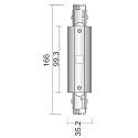Deko-Light Accessories for 3-phase track system D LINE - electrical straight coupler with feed option left-right, white