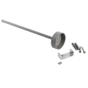 Deko-Light Ceiling suspension for 3-phase luminaire D LINE, rigid, 635 mm, silver