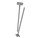 Deko-Light Ceiling suspension for 3-phase luminaire D LINE, rigid, 635 mm, silver
