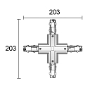 Deko-Light 3-phase X-connector D LINE/DALI DALI controllable, left-left-right, black