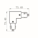 1- Connecteur en L monophas� D ONE gauche, blanche