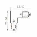 Deko-Light 1- Connecteur en L monophas� D ONE droite, noir