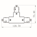 Deko-Light 1-phase T-connector D ONE left-right-right, black
