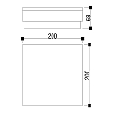 Deko-Light Projecteur encastr� TABIT 200x200 accessible, commutable IP67, gris, transparent 