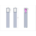 Deko-Light Borne d'�clairage FACADO II 650MM TONED angulaire E27 IP65, gris fonc�, mat gradable