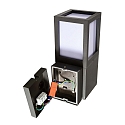 Deko-Light outdoor wall luminaire FACADO II SQAURE OPAL square E27 IP65, dark grey, mat dimmable