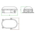 damp-proof luminaire SOTANO IP54 oval, CCT Switch, impact resistant, switchable, multipower IP54, grey 