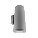 Projecteur de fa�ade SHORELINE PRO ROUND 140 UP&DOWN � 2 flammes, rond, CCT Switch IP65, gris clair gradable
