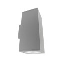 Projecteur de fa�ade SHORELINE PRO SQUARE 140 UP&DOWN � 2 flammes, angulaire, CCT Switch IP65, gris clair gradable