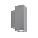 Deko-Light Projecteur de fa�ade SHORELINE PRO LED SQUARE 70 UP&DOWN � 2 flammes, angulaire, CCT Switch IP65, gris clair gradable