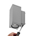 Deko-Light Projecteur de fa�ade SHORELINE PRO LED SQUARE 70 UP&DOWN � 2 flammes, angulaire, CCT Switch IP65, gris clair gradable