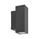 Projecteur de fa�ade SHORELINE PRO LED SQUARE 70 UP&DOWN � 2 flammes, angulaire, CCT Switch IP65, gris fonc� gradable