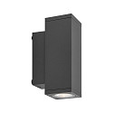 Deko-Light Projecteur de fa�ade SHORELINE PRO LED SQUARE 70 UP&DOWN � 2 flammes, angulaire, CCT Switch IP65, gris fonc� gradable