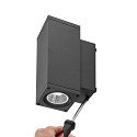 Deko-Light Projecteur de fa�ade SHORELINE PRO LED SQUARE 70 UP&DOWN � 2 flammes, angulaire, CCT Switch IP65, gris fonc� gradable