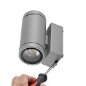 Deko-Light Projecteur de fa�ade SHORELINE PRO GU10 ROUND UP&DOWN � 2 flammes, cylindrique, avec douille GU10 IP65, gris clair