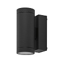 Projecteur de fa�ade SHORELINE PRO GU10 ROUND UP&DOWN � 2 flammes, cylindrique, avec douille GU10 IP65, gris fonc�