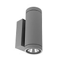 Projecteur de fa�ade SHORELINE PRO ROUND 68 UP&DOWN � 2 flammes, rond, CCT Switch IP65, gris clair gradable