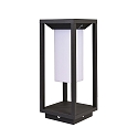 Deko-Light Lampadaire solaire SAMAS SOLAR court, avec interrupteur, avec capteur, avec batterie IP54, gris fonc� gradable