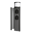 Deko-Light Colonne lumineuse � douille ARAWAN 2 voies, rond, commutable IP44, gris fonc� 