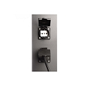 Deko-Light Colonne d��nergie FACADO SOCKET 65 2 voies, court, avec �clairage, commutable E27 IP54, gris fonc� 