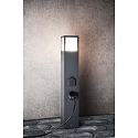 Deko-Light Colonne d��nergie FACADO SOCKET 65 2 voies, court, avec �clairage, commutable E27 IP54, gris fonc� 