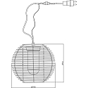  Luminaire � suspension VELORUM E27 IP44, laiteux, noir , blanche gradable