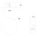Adaptateur pour luminaire suspendu � DA 68MM / RECESSED rond, version pour montage encastr�, blanc trafic