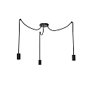 Luminaire � suspension SPYDER 3-WAVE 3 flammes, rond, r�glable E27 IP20, noir gradable