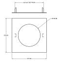 Deko-Light reducing ring 210/135MM mechanical, square, built-in version, traffic white