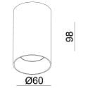 Deko-Light surface mounted housing CAN MIX'N MATCH 1/2 - SPOT HEAD (CEILING / 3PHASE) cylindrical, rigid, mechanical, black