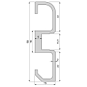 Profil� socle AM-02-10, argent mat