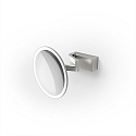 Miroir avec �clairage VISION R miroir avec grossissement 5x IP44, acier inoxydable mat 