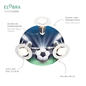 Elobra Luminaire de plafond FUSSBALL-ARENA 3 flammes E14, vert
