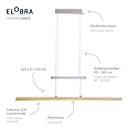 Elobra LED Pendant luminaire PANAMA, 18W, 3000/4000/5000K, 1800lm, oak natural