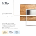 Elobra Luminaire de plafond PANAMA L à 2 flammes, chêne naturel gradable