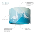 Elobra Pendant luminaire DINOS 25/40, E27, blue