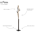 Elobra Lampadaire ARGENTINA, ch�ne, m�tal gradable