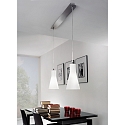 Fabas Luce Luminaire à suspension DIANA à 2 flammes, réglable E27 IP20, chrome, nickel satiné gradable