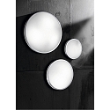 Fabas Luce PLAZA Ceiling luminaire, IP41, E27, glass white, � 40cm, metal white