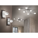 Fabas Luce Luminaire mural MILL haut bas, rotatif IP20, nickel satin� gradable