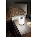 Fabas Luce Lampe de table SIMI cylindrique, dimmable IP20, nickel satin� gradable